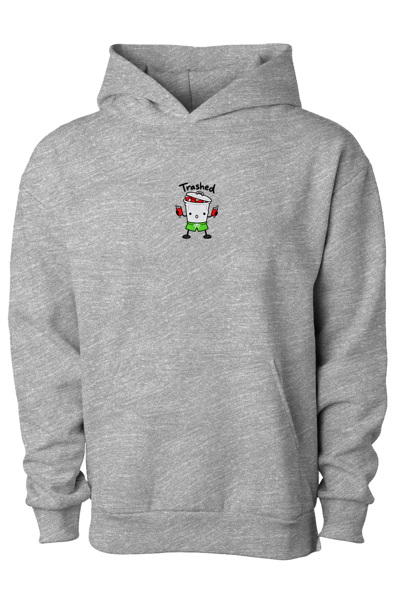 Trashed derp hoodie, grey heather